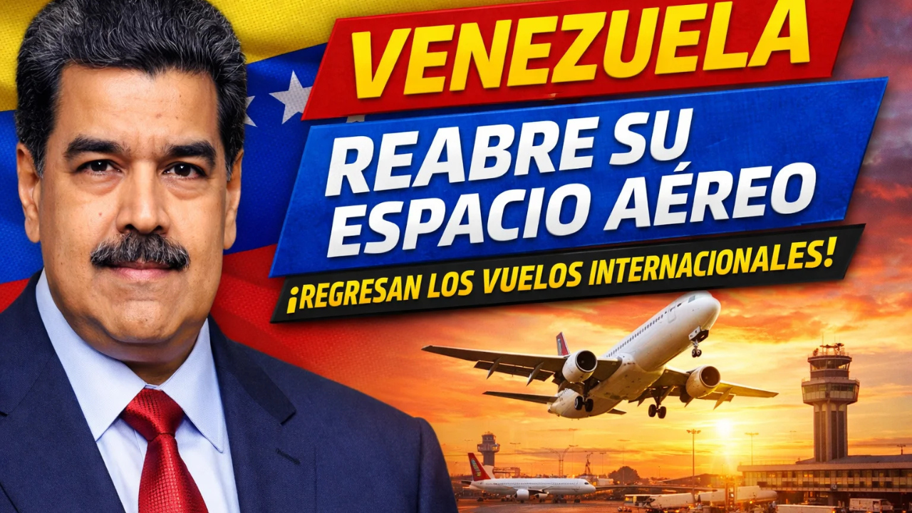 Venezuela confirma la reapertura de su espacio aéreo comercial y acelera el regreso de vuelos internacionales