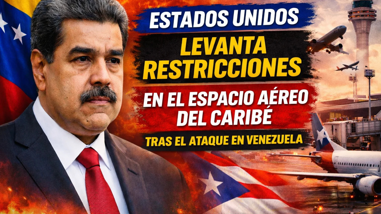 Estados Unidos levanta restricciones en el espacio aéreo del Caribe tras el ataque en Venezuela