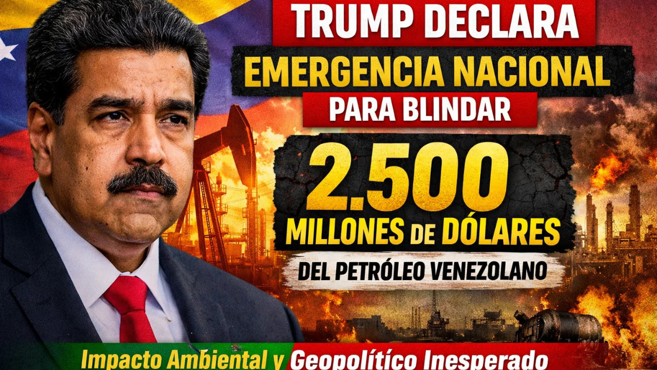 Trump declara emergencia nacional para blindar 2.500 millones de dólares del petróleo venezolano y genera un impacto ambiental y geopolítico poco discutido