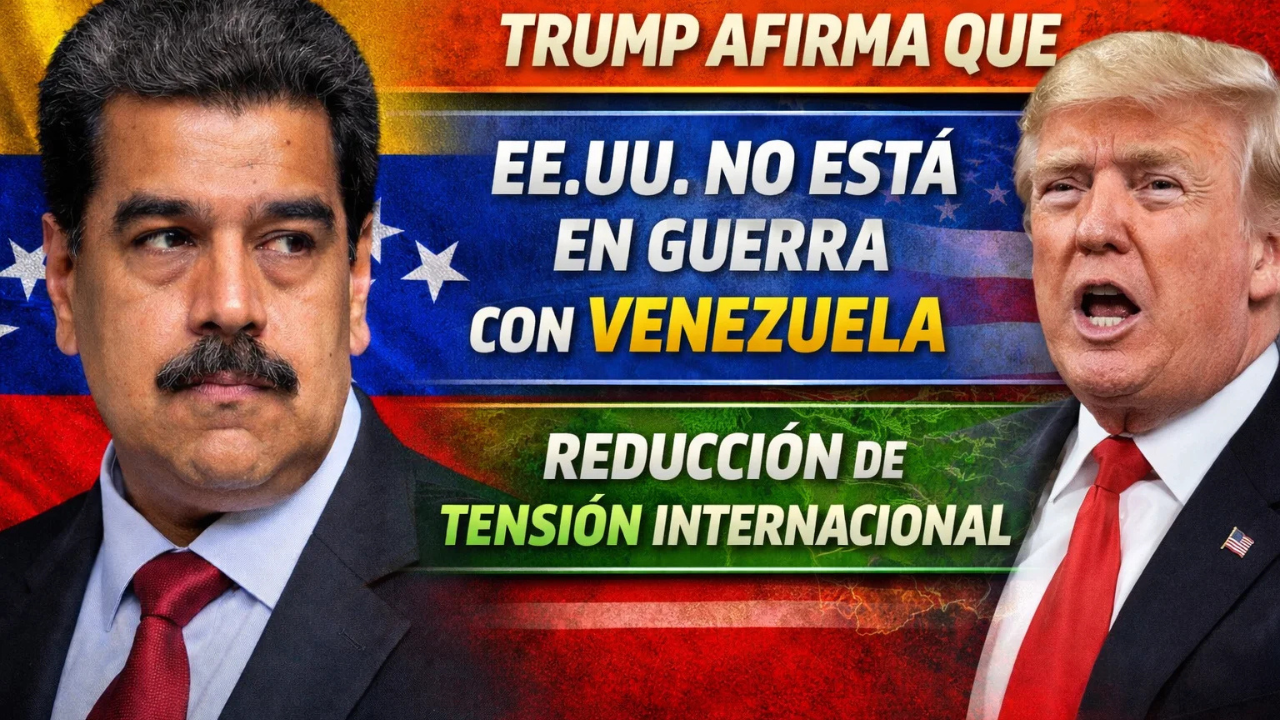 Trump afirma que Estados Unidos no está en guerra con Venezuela y busca reducir la tensión internacional